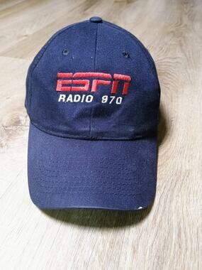 Vintage ESPN Radio KESP 970 Strapback Hat Navy Blue California Station Sports